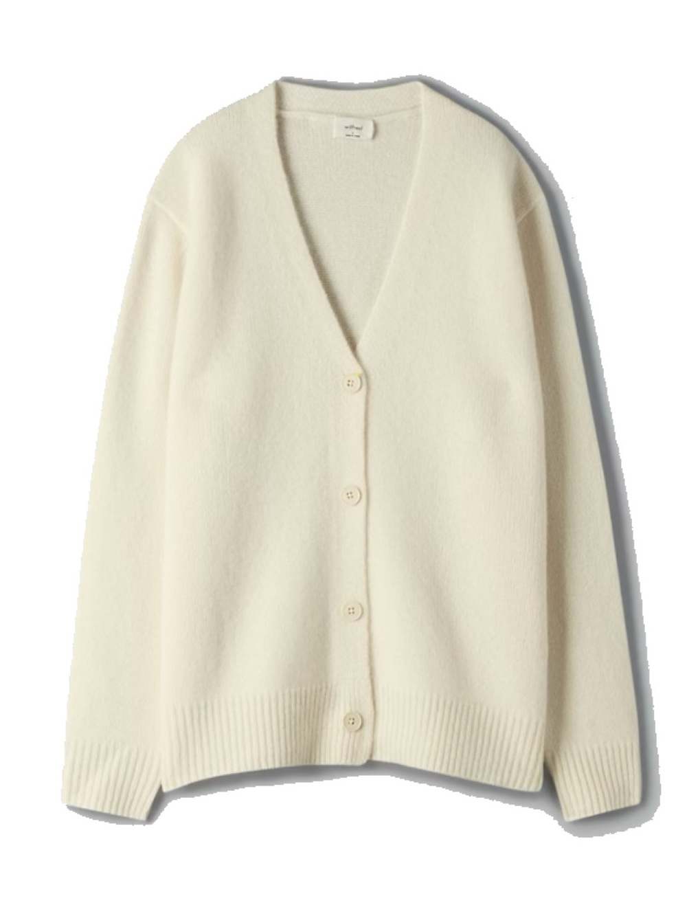 Wilfred Parco Cashmere Classic V-Neck Cream Button Cardigan - S